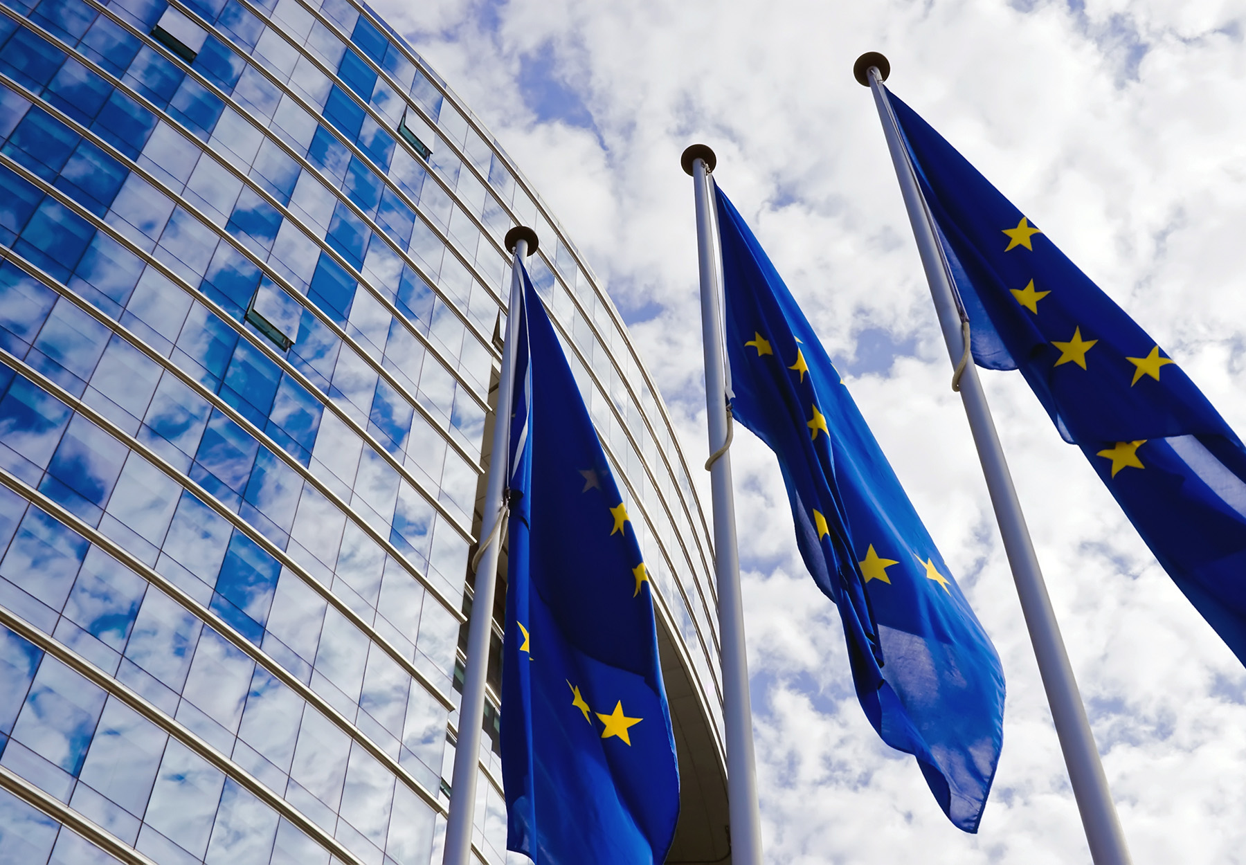 EU Flags at the European Commission Building