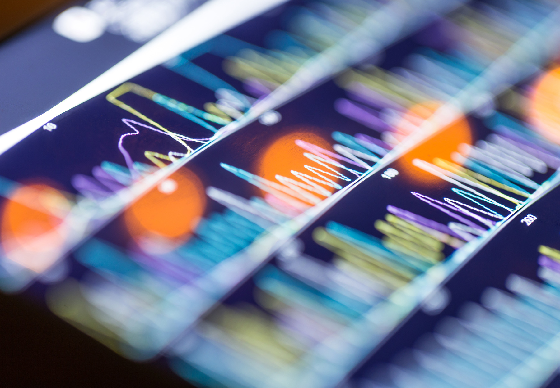 Abstract next generation sequencing image showing graphs of genes.