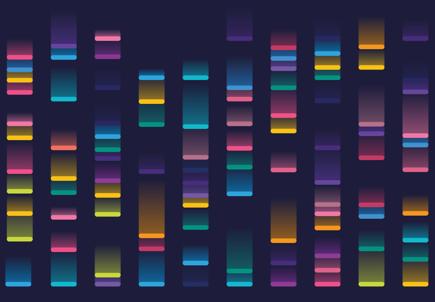 Abstract multicolored gel image to represent genetic testing