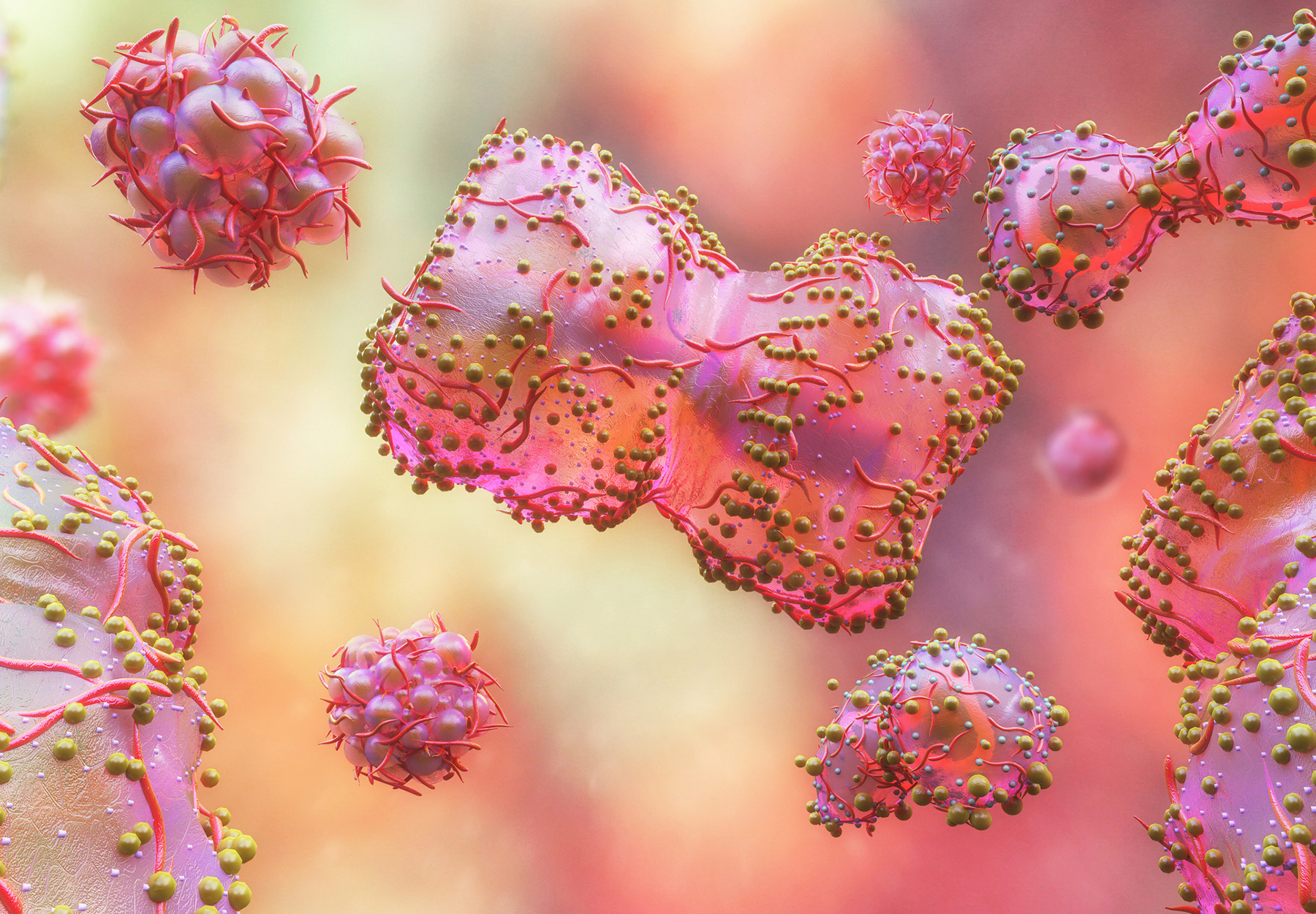Monkeypox Virus cells stock illustration