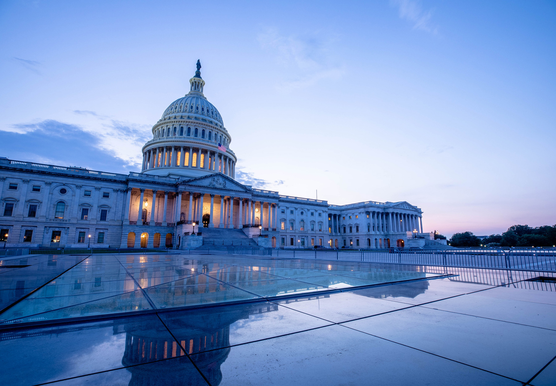 US Capitol Building in Washington, DC, at dusk. Stock photo