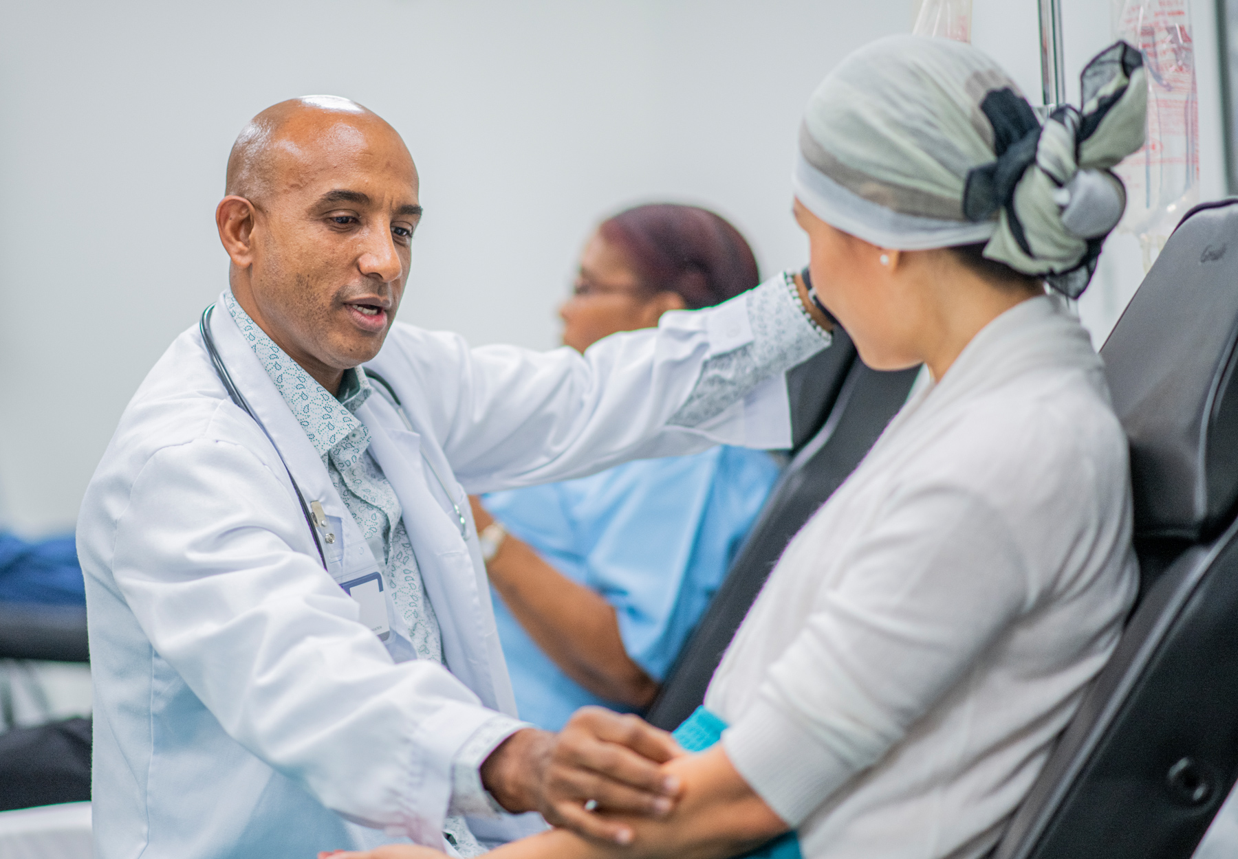 Doctor Giving IV Drip Treatment to Cancer Patient. iStock photo