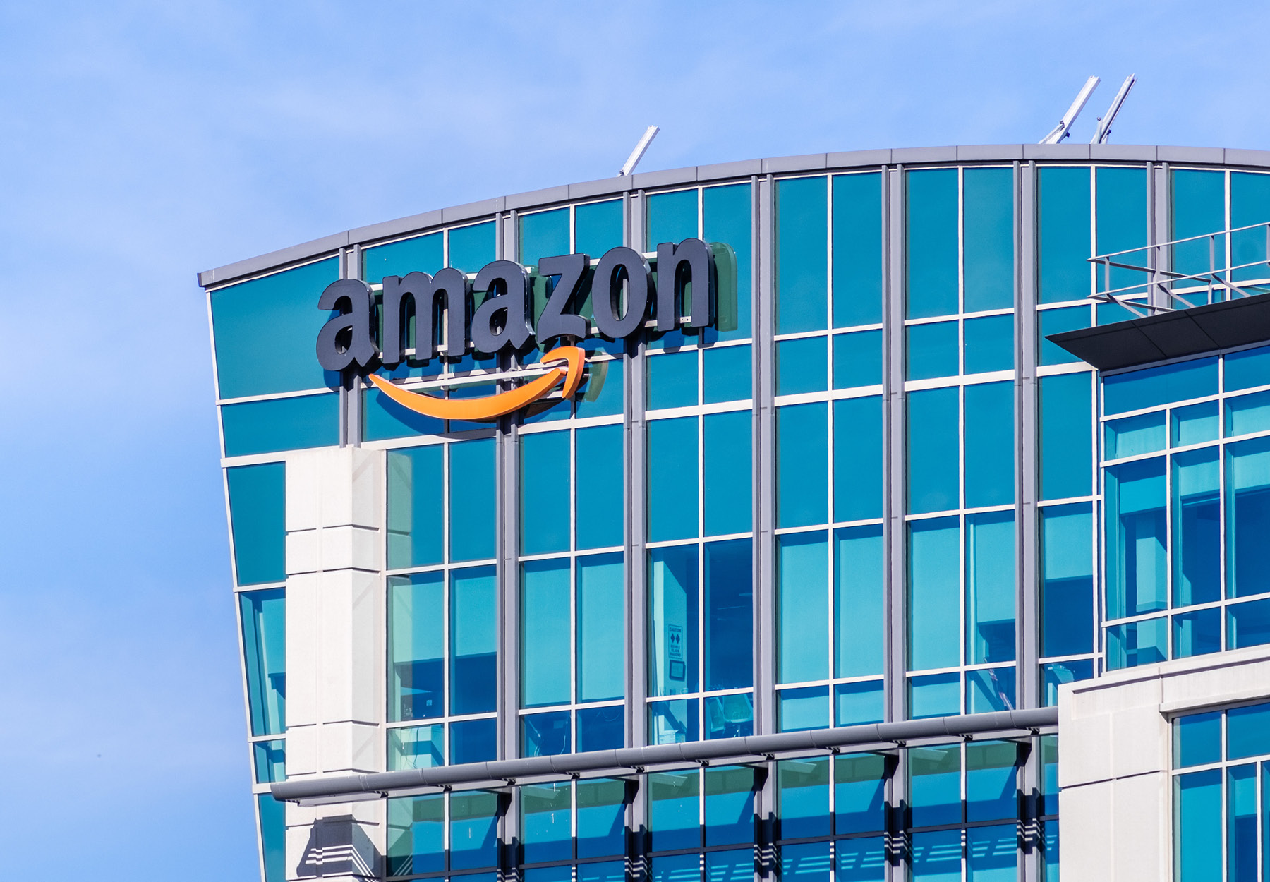 Amazon headquarters located in Silicon Valley stock photo. iStock image.