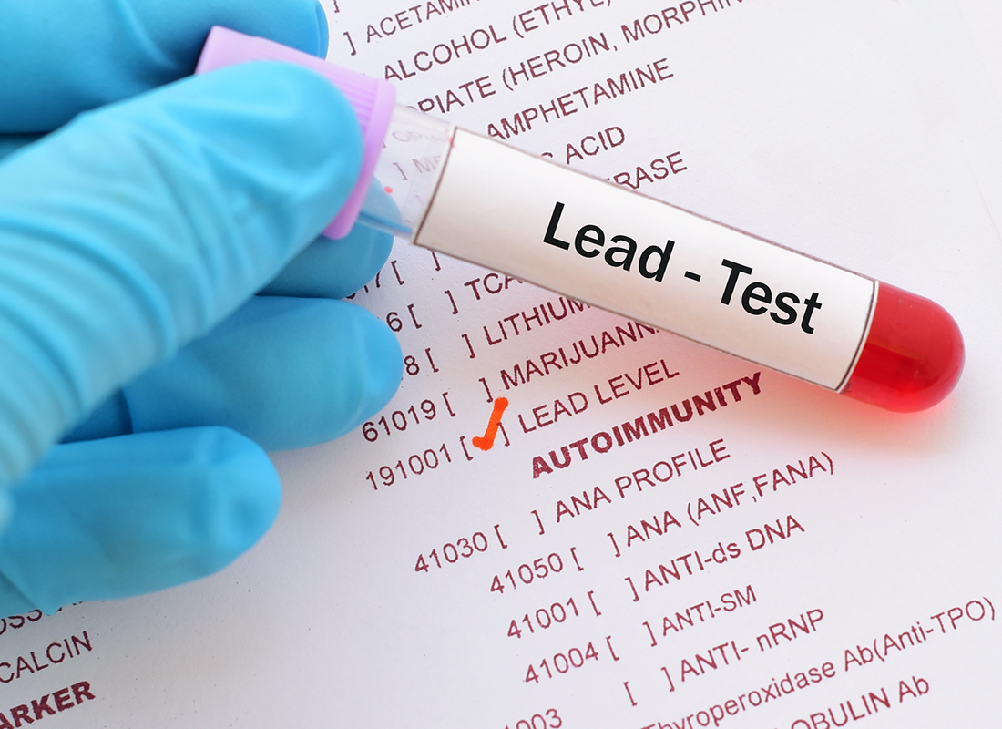 Blood sample with requisition form for lead (Pb) test