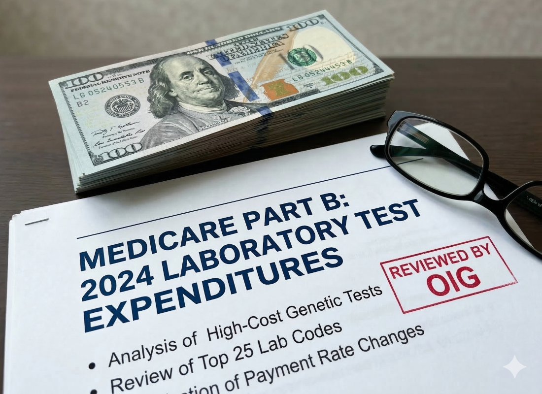 An OIG report on lab testing focuses on Medicare spending for genetic tests.